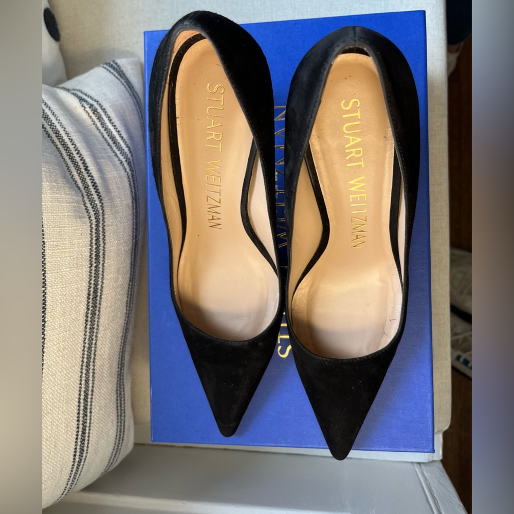 Stuart Weitzman Black Suede “Stuart 85 Pump” - Picture 8 of 11